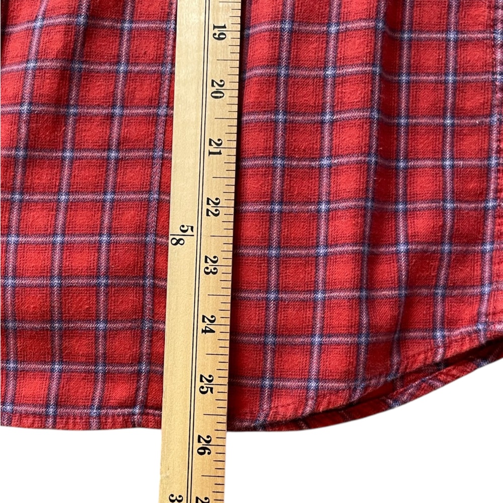 EDDIE BAUER Red/Blue Plaid Flannel-Like Button-Down Shirt Top - Size Small - Picture 15 of 16